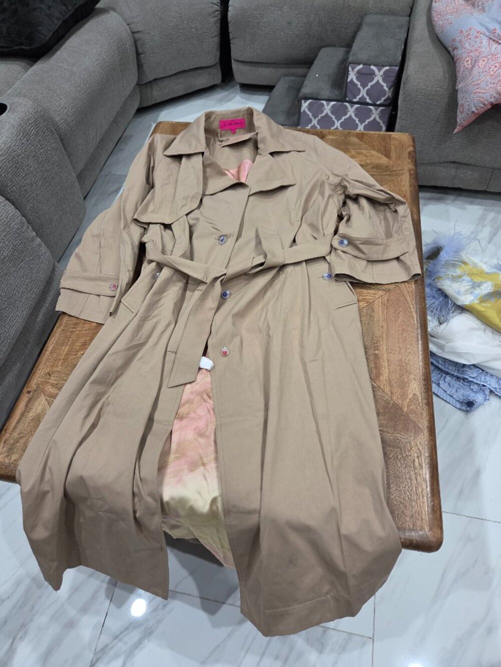 THE ELDER STATESMAN Trench Coat Size XS/S  New OVERSIZED $3683.00